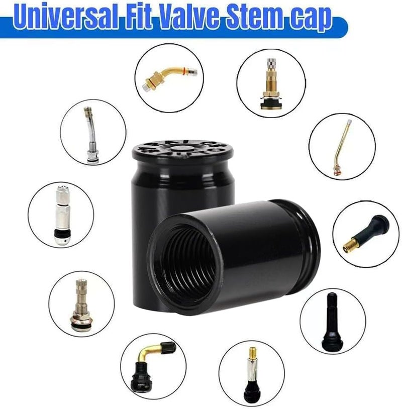 DENEST Tire Valve Stem Caps for Car, Motorbike, Trucks, Bike, Bicycle, Black (Bullet Shell) - Image 3